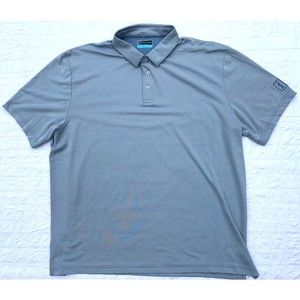 PGA Tour Polo Shirt Mens 2XL Blue Check Short Sleeves Golf Shirt XXL